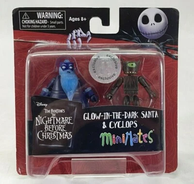 Pesadilla antes de Navidad minimates TRU Wave 5 Brilla en la oscuridad Santa y Cíclope Foto 1 de 4