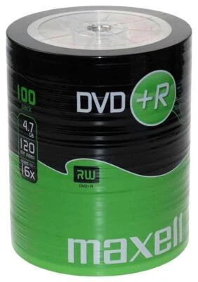 16x Speed DVD+R Rohlinge Dvds, 100 Packung Verkleinern - 275737 - Bild 1 von 2