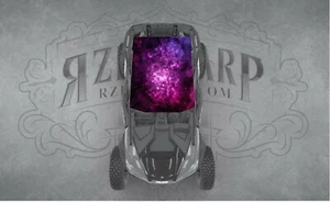 2 SEAT UNIVERSAL ROOF FITS POLARIS RZR CAN-AM Purple Galaxy WRAP DECAL - Bild 1 von 1