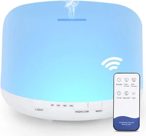 500ML Essential Oil Diffuser Remote Control BPA Free Ultrasonic Aromatherapy Off - Picture 1 of 1