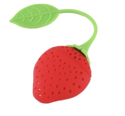 Infusor de té con forma de fresa hoja de silicona filtro suelto bebida colador bola nuevo Foto 1 de 4