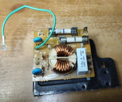 Samsung Microwave model ME18H704SFS Noise Filter assembly part # SN-UF12A - Image 1 of 4