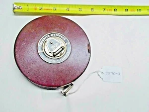 Nastro di misurazione vintage KEUFFEL & ESSER 100 piedi falegnami WYTEFACE - Foto 1 di 6