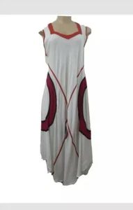 TOP STITCH Sleeveless Round Neckline A-line Fresh Maxi Sun Dress, Size S - Picture 1 of 12