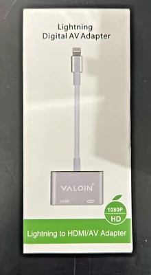 VALOIN LIGHTNING TO HDMI/AV DIGITAL ADAPTER FOR APPLE I PHONE, TABLETS  - Image 1 of 2