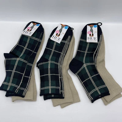 Paquete de 2 calcetines suaves de invierno para mujer HUE marrón azul marino a cuadros lote de 3  Foto 1 de 4