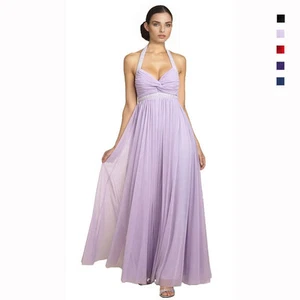 Beaded Halter Neck Full Length Formal Evening Gown Bridesmaid Dress ed8430 - Picture 1 of 12