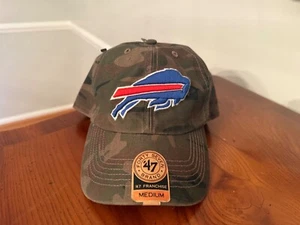 ‘47 Clean Up Men’s Buffalo Bills Camo Fitted Sz Medium Hat NEW - Picture 1 of 5