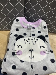 3 Gerber Baby Girl 3-6 Month Lightweight Cotton Animal Accent Footed Sleepers - Picture 1 of 5