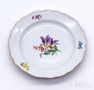 Meissen Dessertteller Teller aus Porzellan mit Blumenmalerei & Goldrand | Floral - Bild 1 von 17