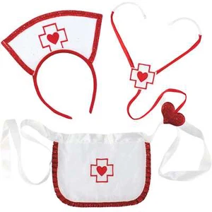 Kids Nurse Headband Apron Stethoscope Novelty Set Doctor Costume Accessories - Picture 1 of 3