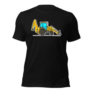 Backhoe T-Shirt, Adult Clothing, Yellow Construction Vehicle, Comfy - Picture 1 of 13