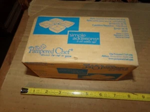 Pampered Chef Simple Additions Petite Squares Cranberry Dip Bowls 2051 Set of 4 - Picture 1 of 1