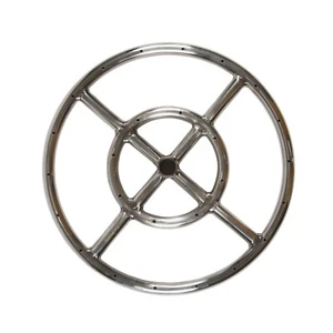 FR12: LIFETIME WARRANTED 12" MARINE GRADE 316 STAINLESS GAS FIRE PIT BURNER - Picture 1 of 7