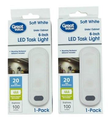 GV 6-INCH 100-LUMEN LED TASK LIGHT, SOFT WHITE, Cabinet Closet Bar-LOT OF 2 - Image 1 of 4