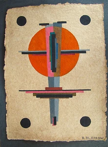 Russische Avantgarde    Bauhaus   Gouache   Aquarell Gemälde  wohl 20.Jhd - Bild 1 von 5