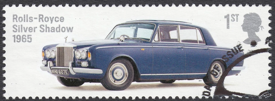Rolls Royce Silver Shadow 1965  illustrated on 2013 fine used GB stamp - Image 1 of 1
