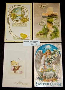 ANTIQUE Postcards Lot of 4 Over 110 Years Old Lot#118 Easter - Picture 1 of 2