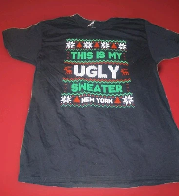 Ugly Sweater New York T Shirt Men's L UNISEX Holiday Christmas Festive  - Image 1 of 4