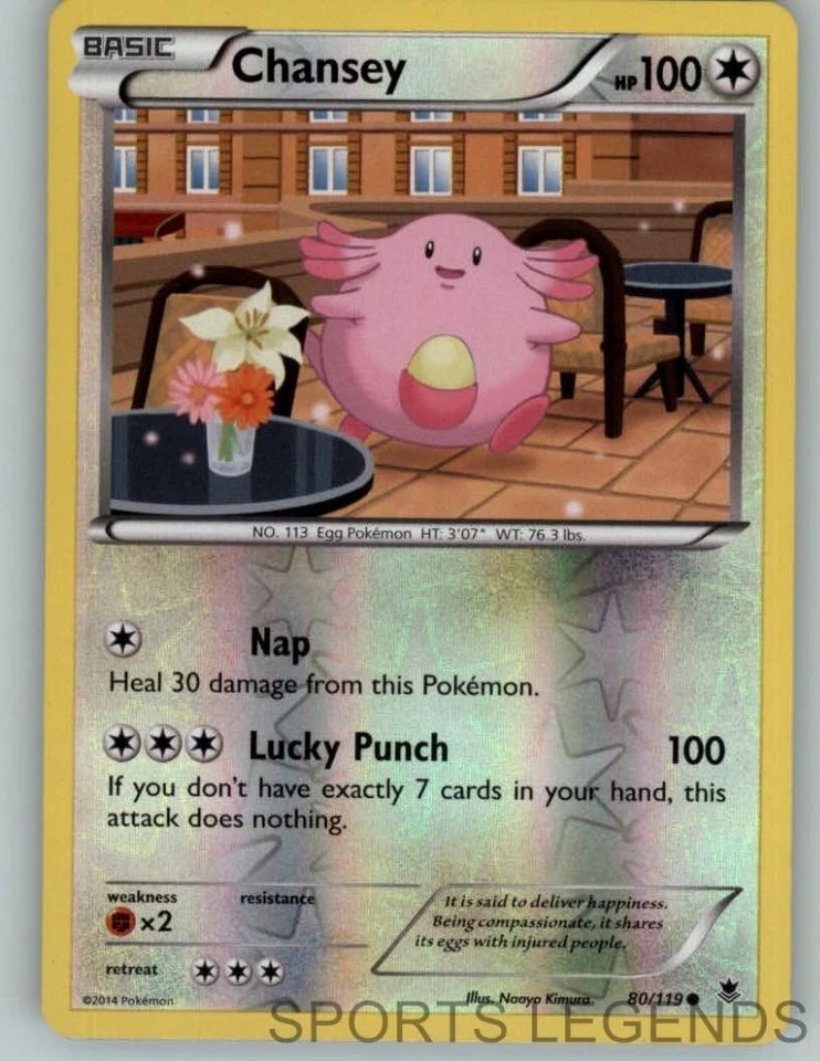 2014 pokemon Phantom Forces reverse holo Chansey 80/119 - Image 1 of 1