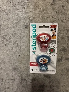 Steripod Kinder Zahnbürstenschutz Mickey Mouse Erdbeerduft Clip On 2er Pack - Bild 1 von 1