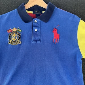 Polo Ralph Lauren Youth Large 14-16 Color Block Polo Shirt Big Pony Number 3 - Picture 1 of 13
