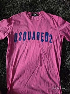 Mens Dsquared2 Tshirt Bright Pink Medium Worn Twice Rrp £180 Tags Cut - Picture 1 of 2