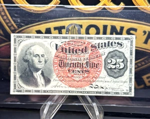 25ยข 4th Issue U.S. Fractional Currency Note โ Red Seal George Washington ๐ต - Picture 1 of 10
