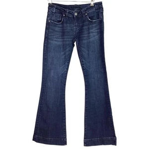 Rock & Roll Cowgirl Trouser Jeans Women 29 X 34 Blue Low Rise Stretch Flare - Picture 1 of 11