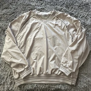FOOTJOY Women's Vintage Beige Golf Pullover Windbreaker Size Large V-Neck - Picture 1 of 7