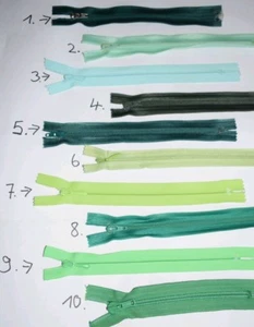 Spiralen REISVERSCHLUSS nicht teilbar Länge CA.20 CM  Grüntöne - Bild 1 von 4