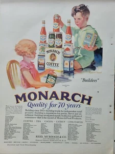 1927 Monarch Coffee spinach catsup pickles R James Stuart art vintage ad - Picture 1 of 1