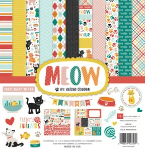 New Echo Park MEOW - Cats 12" x 12" Collection Kit Scrapbook Card Paper Set - Picture 1 of 3
