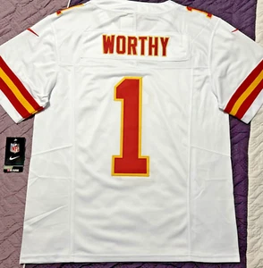 Medium Xavier Worthy #1 Vapor FUSE Jersey White Elite Quality Chiefs - Bild 1 von 13