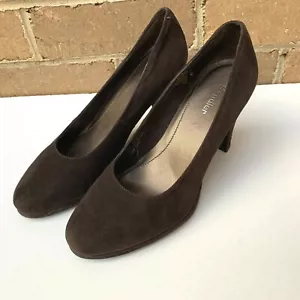 AU Sandler Hostess high heels 8cm 2 1/2in Brown Suede Size US 9B good condition - Picture 1 of 12