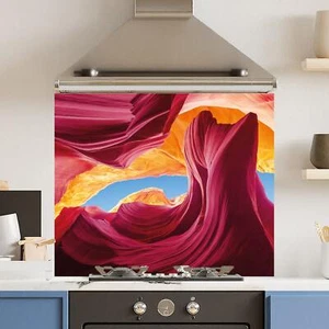 Premium 90 cm x 75cm 6mm Glass Red Canyon Kitchen Splashback Various Sizes To... - Picture 1 of 1