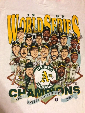 1989 Oakland Athletics World Series Champions Vintage T-Shirt U2592 Cover