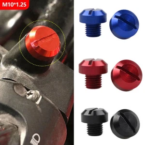 2Pcs M10X1.25 CNC Mirror Hole Block Off Plugs Universal Fit For Motorcycle - Picture 1 of 12