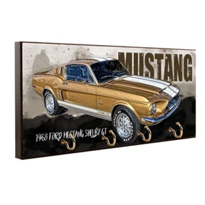 1968 Ford Mustang Shelby GT 350 Gold Muscle Car Schlüsselanhänger/Haustier Leinenaufhänger - Bild 1 von 5
