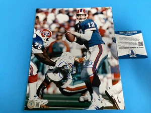 Foto firmada por Jim Kelly Buffalo Bills Salón de la fama NFL automática 8x10 Beckett certificado de autenticidad BAS - Imagen 1 de 2