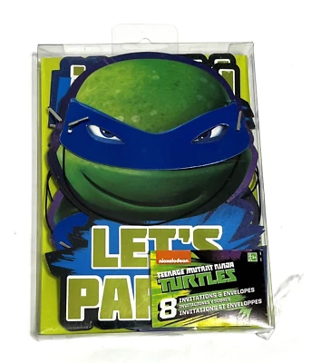 TORTUGAS NINJA MUTANTES ADOLESCENTES "Vamos de fiesta" Invitaciones con sobres 8ct NUEVO Foto 1 de 2