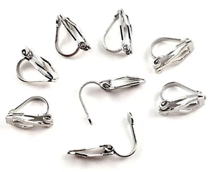 Ohrclips Ohrhaken ohne Loch 6x13x8mm platiniert 10/50 Stück SERAJOSY - Bild 1 von 2