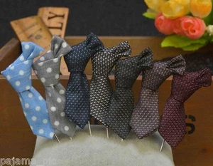 MEN'S Polka Dots & Stripes Tie Design Suit brooch chest buckle brooch Pin lapel - Picture 1 of 16