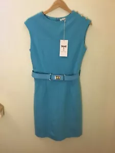 Tyler Boe Aqua knit sleeveless Shift Dress w/belt NWT Sz S List Price $152 - Picture 1 of 7