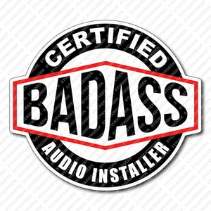 INSTALADOR DE AUDIO de culo malo certificado taza de café vaso botella de agua pegatina de teléfono - Imagen 1 de 1