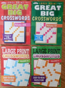 NEW! Lot of 4 Kappa LARGE PRINT "Crosswords" Puzzle Magazines - Picture 1 of 4