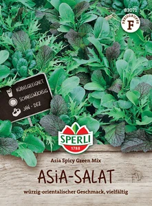 Asia-Salat 'Asia Spicy Green Mix' - Mizuna, Green Boy, Tatsoi, Samen 83071 - Bild 1 von 2