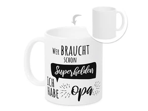 Opa Geschenk Tasse Kaffeebecher Spruch lustig Superheld Geburtstag Weihnachten - Bild 1 von 7