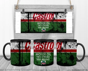 Castrol Dirty Mug, 11 oz Tea Coffee Printed Gift Mug, Coaster, Father's Day - Picture 1 of 8