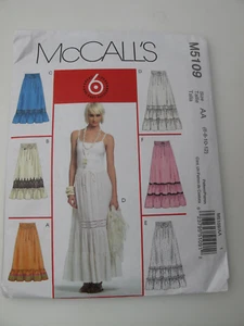 Vintage McCALL'S #M5109 DAMEN ZWEI LÄNGEN KORDELZUG BOHO ROCK MUSTER 6-12 (O) - Bild 1 von 5